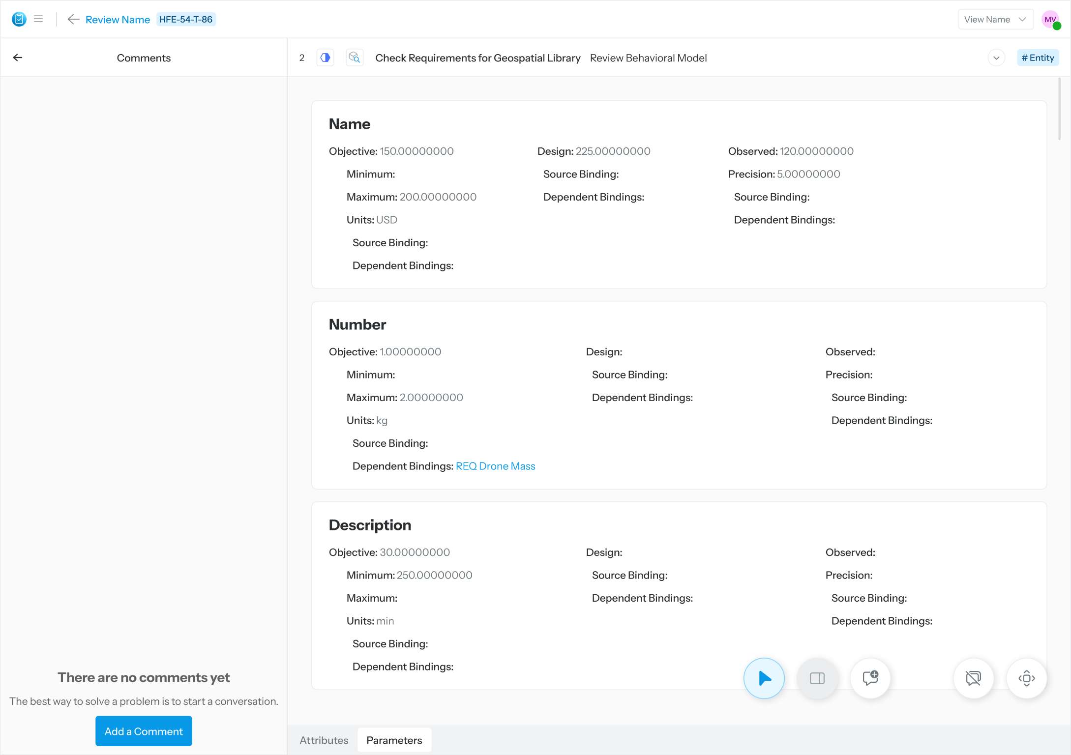 parameters view empty.png